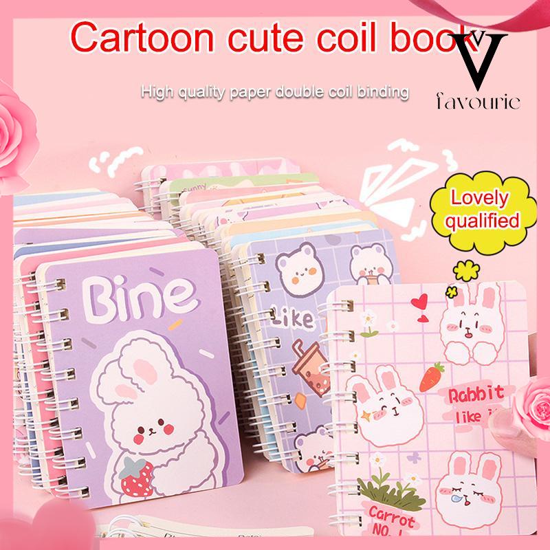 CODA7 Buku kecil Kartun mini notebook ring motif buku tullis kecil lucu notebook ring motif Perlengkapan sekolah-FA