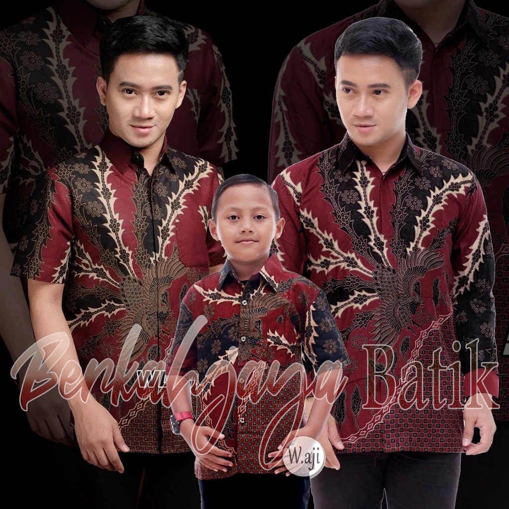 Batik Set Pakaian Keluarga Lengan Pendek dan Lengan panjang Size Anak Dan Dewasa AYAH DAN ANAK KELUARGA