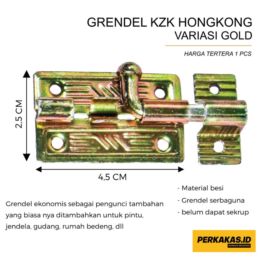 Grendel Pintu Jendela Kunci Rumah 6cm KZK