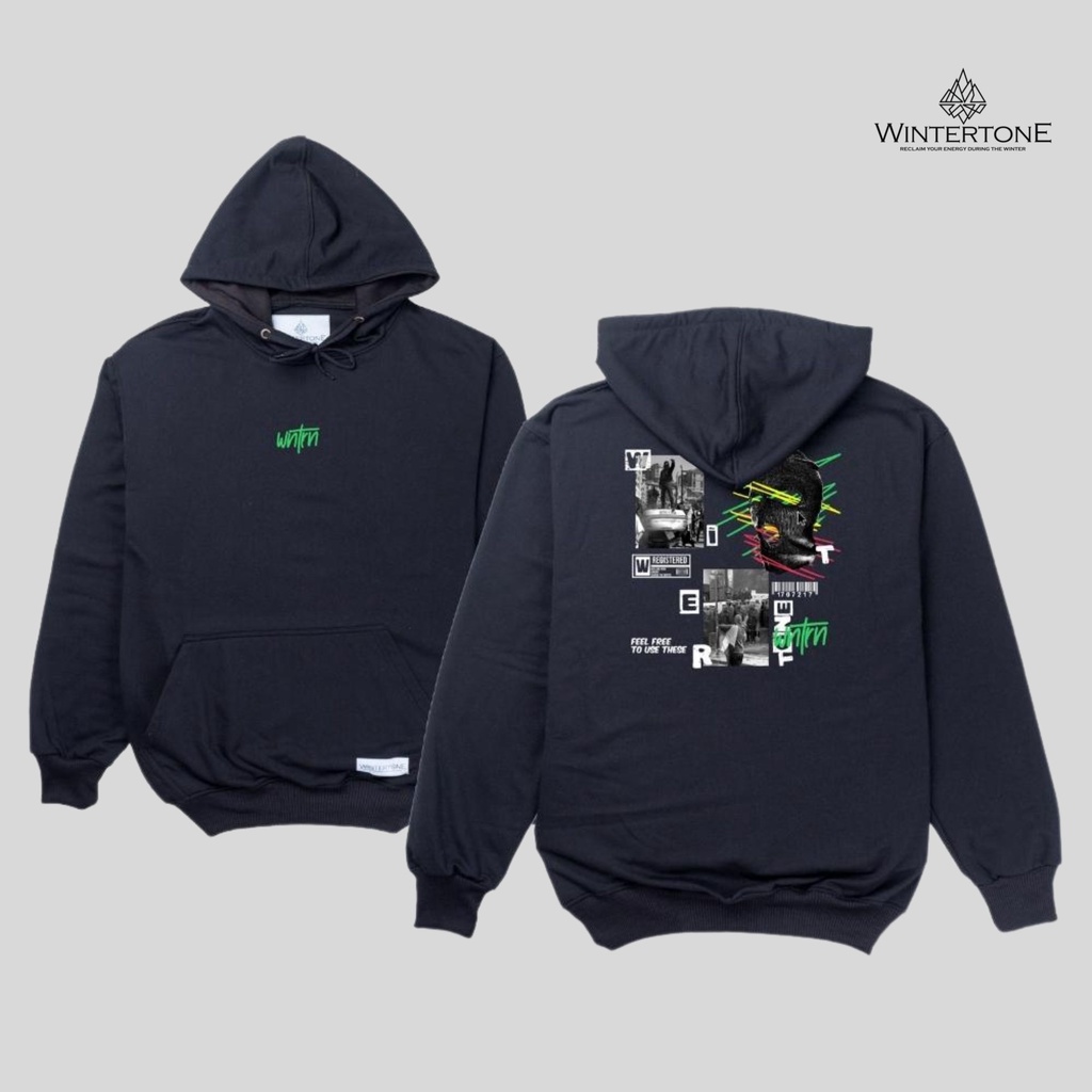 Sweater Hoodie Hitam Pria Distro WNTRN Streetwear Series 3 Outerwear WINTERTONE High Quality Lokal Brand Jumbo Basic Polos Fleeece Tebal Premium