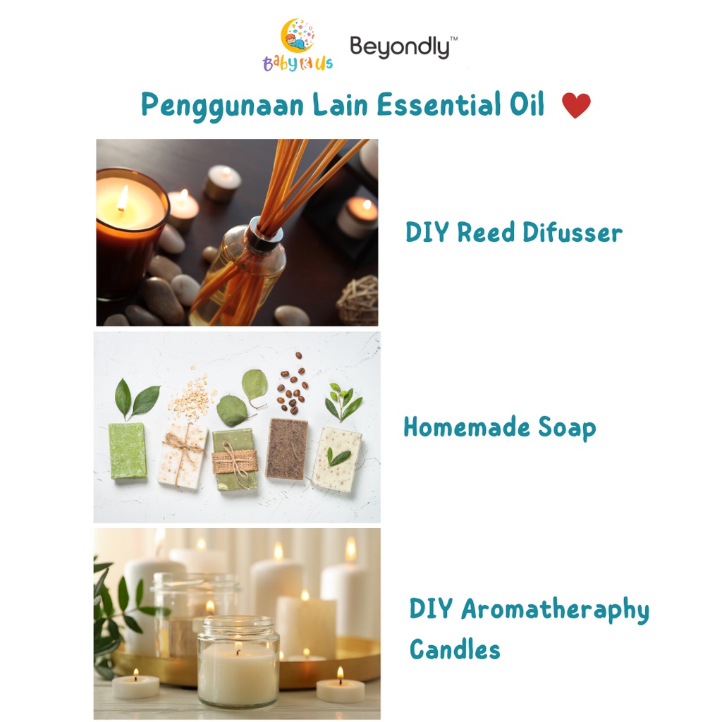 Beyondly Essential Oil / Minyak Aromaterapi / Minyak Esensial - Kesehatan Ibu Bayi dan Keluarga / Batuk Pilek / Imunitas Tubuh / Nyeri Kembung