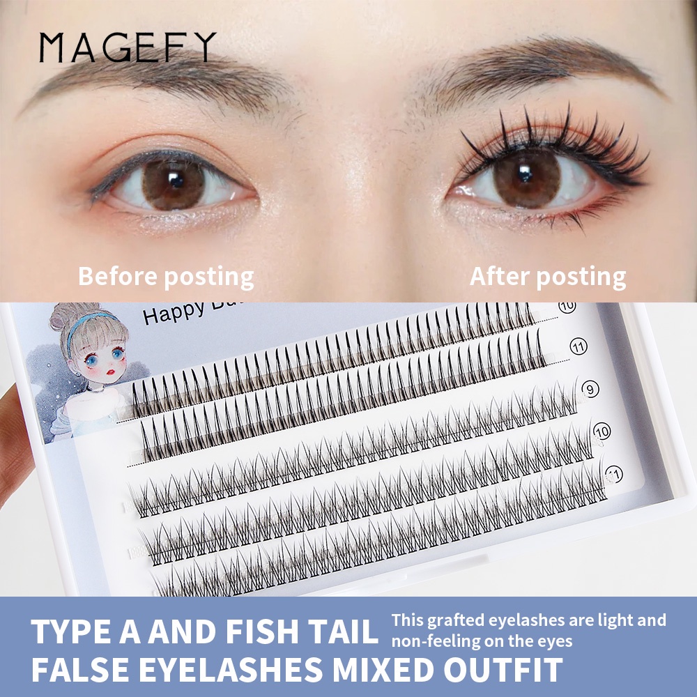 MAGEFY Bulu Mata Palsu Tanam Alat Eyelash Extension Mix Bulu Mata Wanita Ekstensi Makeup Tools Alami Untuk Super Nat Eye