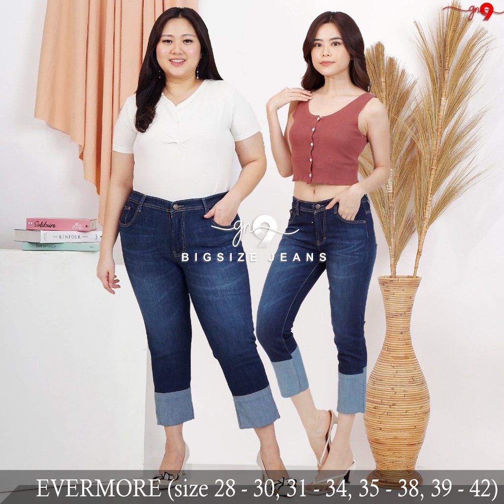 CASVINEJEANS | Celana Jeans Wanita Cewek Evermore Bigsize Jumbo Mom Jeans 7/9 Stik Balik Import Seperti Bangkok bkk