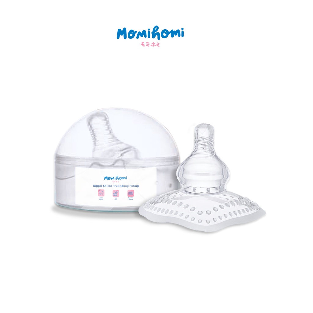 Momi Homi Silicone Nipple Cover Puting Model 02 Silikon Ibu Menyusui Breastpad Shield Protector Pelindung Gigitan Bayi