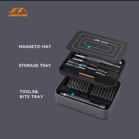 JIMIHOME Desktop Mini Tool Station 51 -Pieces Screwdriver Obeng Set