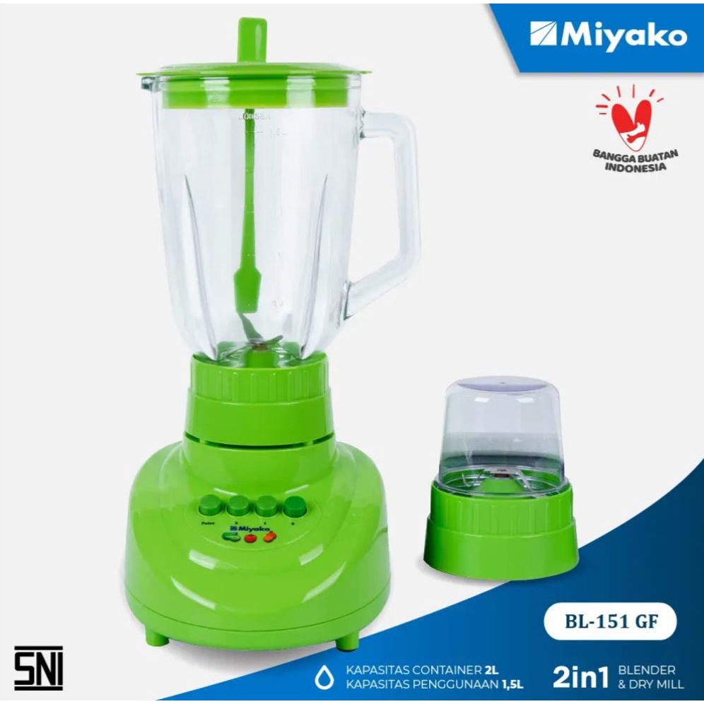 Blender Miyako BL-151 GF ( 2 in 1 ) Blender Kaca 1,5L