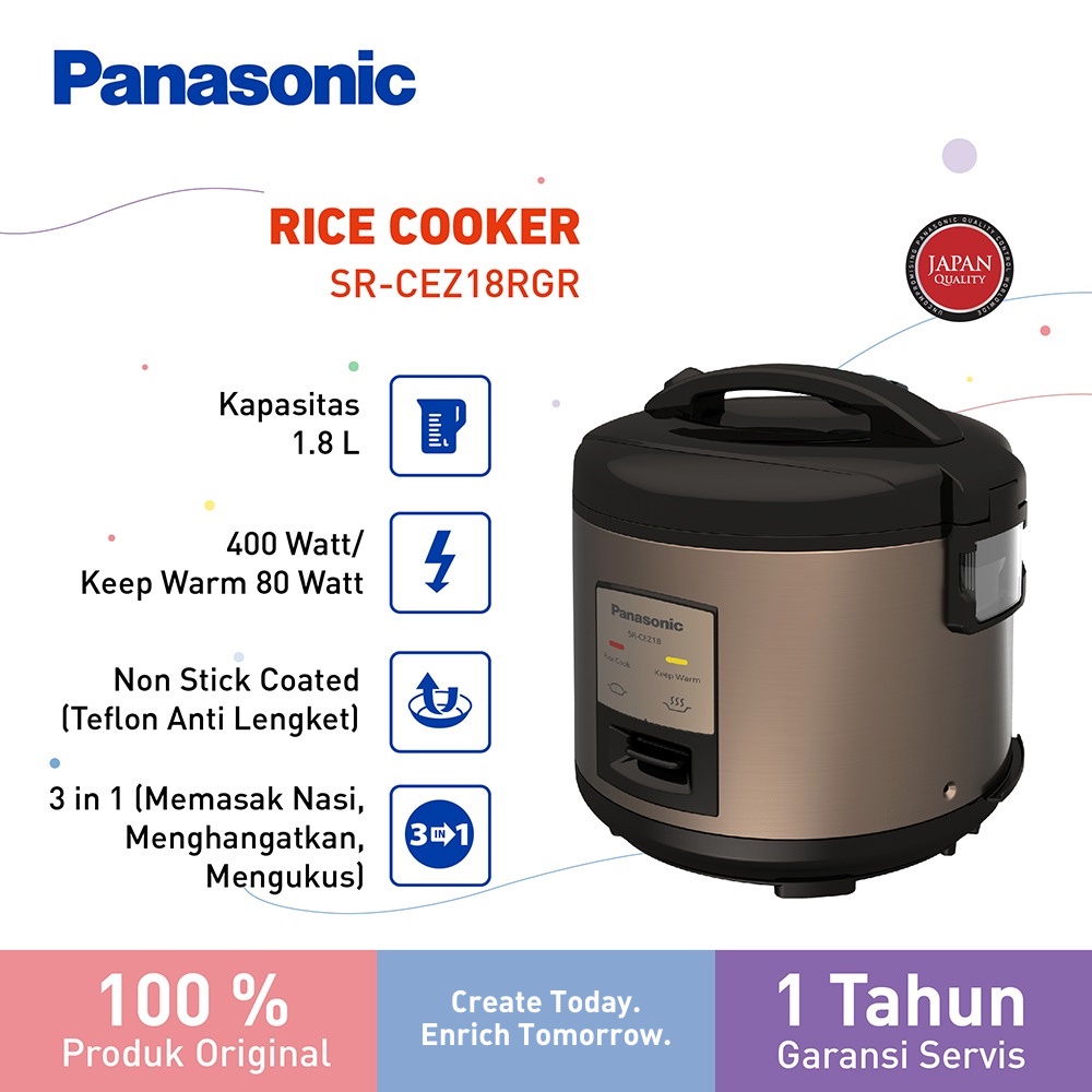 Panasonic SR-CEZ18RGR Rice Cooker [1.8 L] - Rose Gold