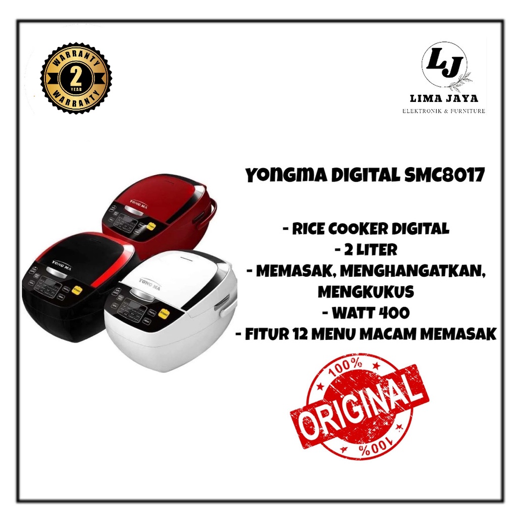 YONGMA Rice Cooker Digital SMC8017 Magic Com Yongma 2 liter