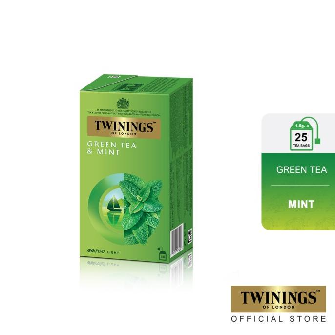 

Twinings Teh Hijau Celup Rasa Green Tea Mint 1.5 g. Pack 25 Tea Bags