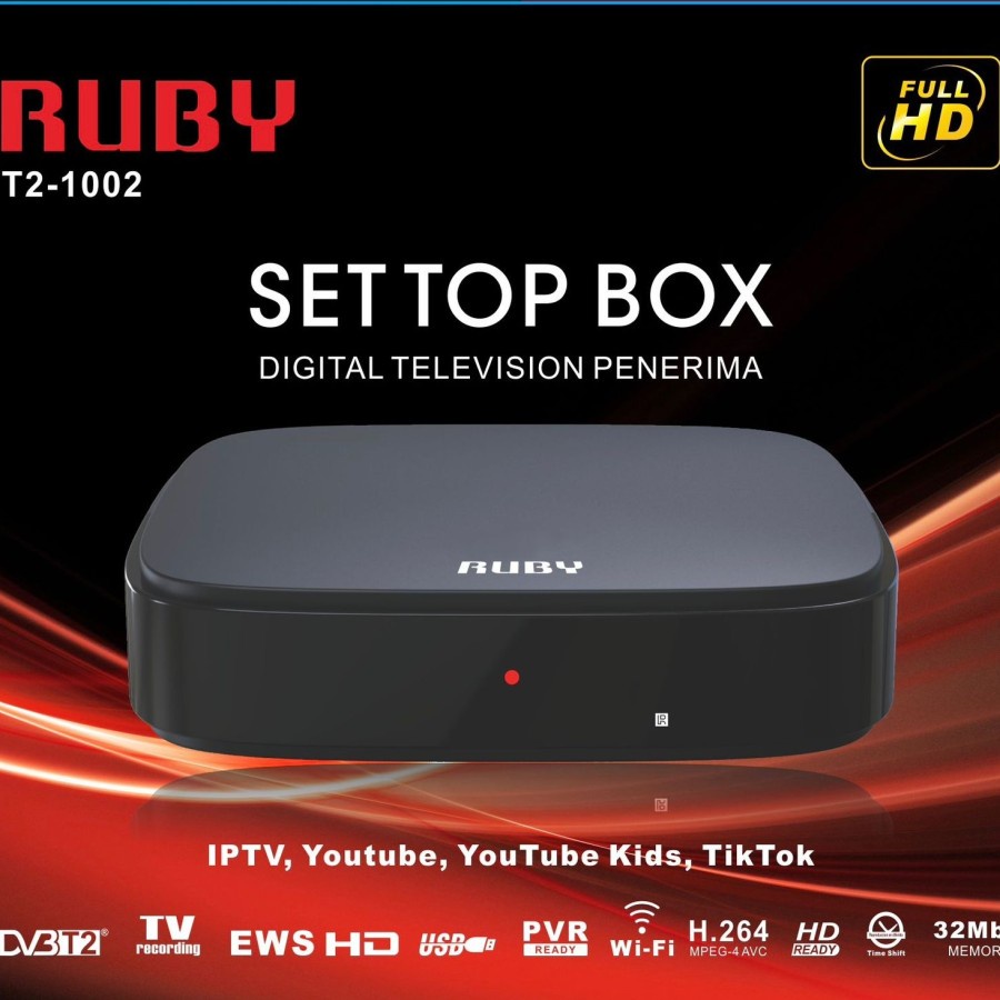 SET TOP BOX RUBY T2-1002 DIGITAL TV FULL HD STB RUBY RECEIVER TV STB MURAH