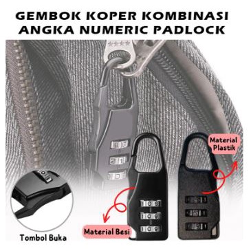 Jual Gembok Koper Kode Angka Swiss Pengunci Pengaman Tas Ransel Anti Maling Kombinasi Angka