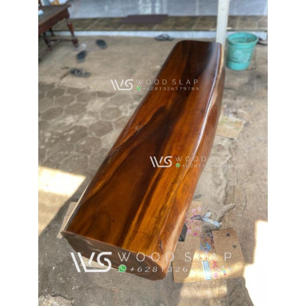 Bangku Balok Trembesi Utuh Kayu Solid