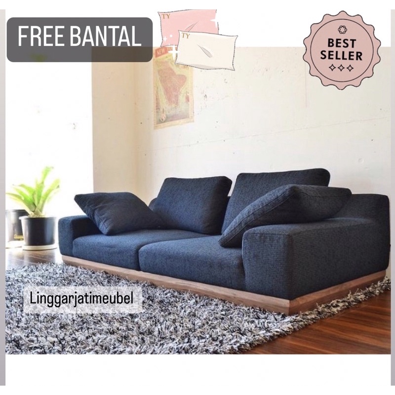 Sofa Lantai Tamu Jati / Sofa Tamu Minimalis Modern/ Sofa Retro Yuka Wood