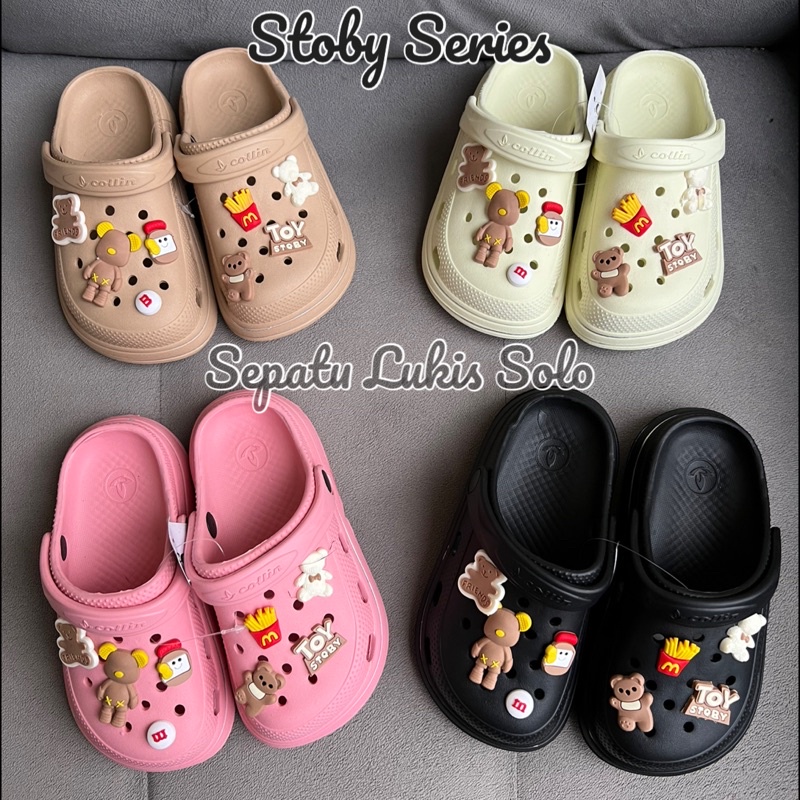 (Size 24-35) SANDAL BAIM WEDGES ANAK MOTIF BONEKA