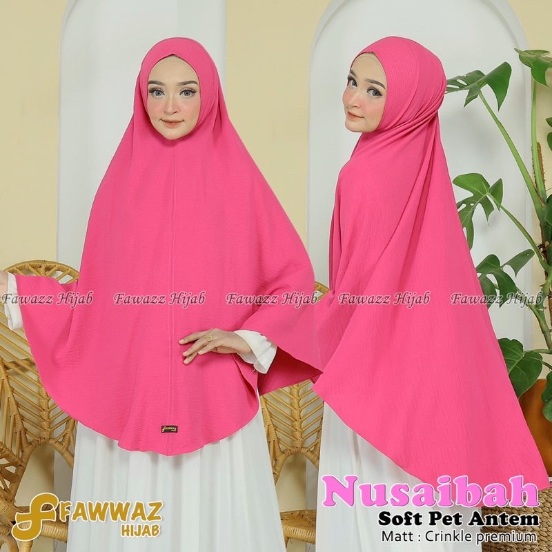 Khimar soft pet Nusaibah crinkle by fawwaz hijab kerudung