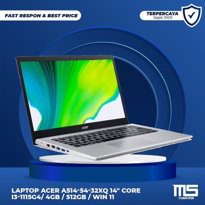 Laptop ACER A514-54-32XQ 14" core i3-1115G4/ 4GB / 512GB / Win 11