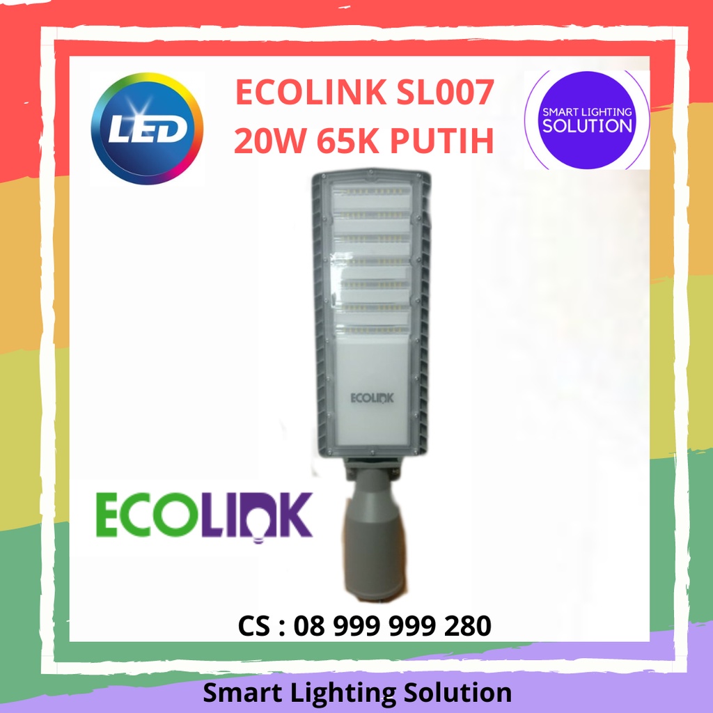 Jual Lampu Jalan Led Ecolink Street Light Sl Watt Pju Shopee Indonesia