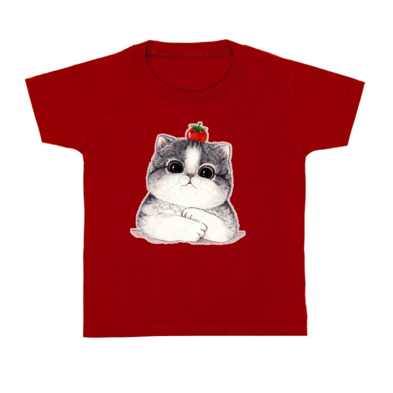 baju kaos anak 1-12TH motif Cat lucu cewek cowok