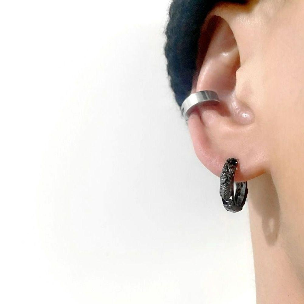 Mxbeauty Pasukan Berani Klip Anting Hadiah Punk Wanita Pesta Telinga Gesper Street Wear Korea Earrings