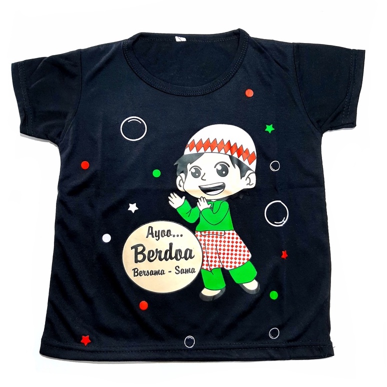 Kaos Anak laki-laki 6 bulan- 8 tahun oblong Muslim atasan pakaian baju bocah cowok murah grosir
