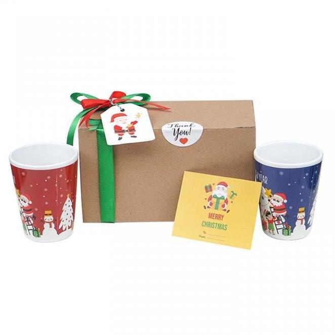 

PAKET SOUVENIR MUG NATAL ISI 2 + GIFT CARD/HAMPERS/KADO NATAL/HADIAH H64654GRT