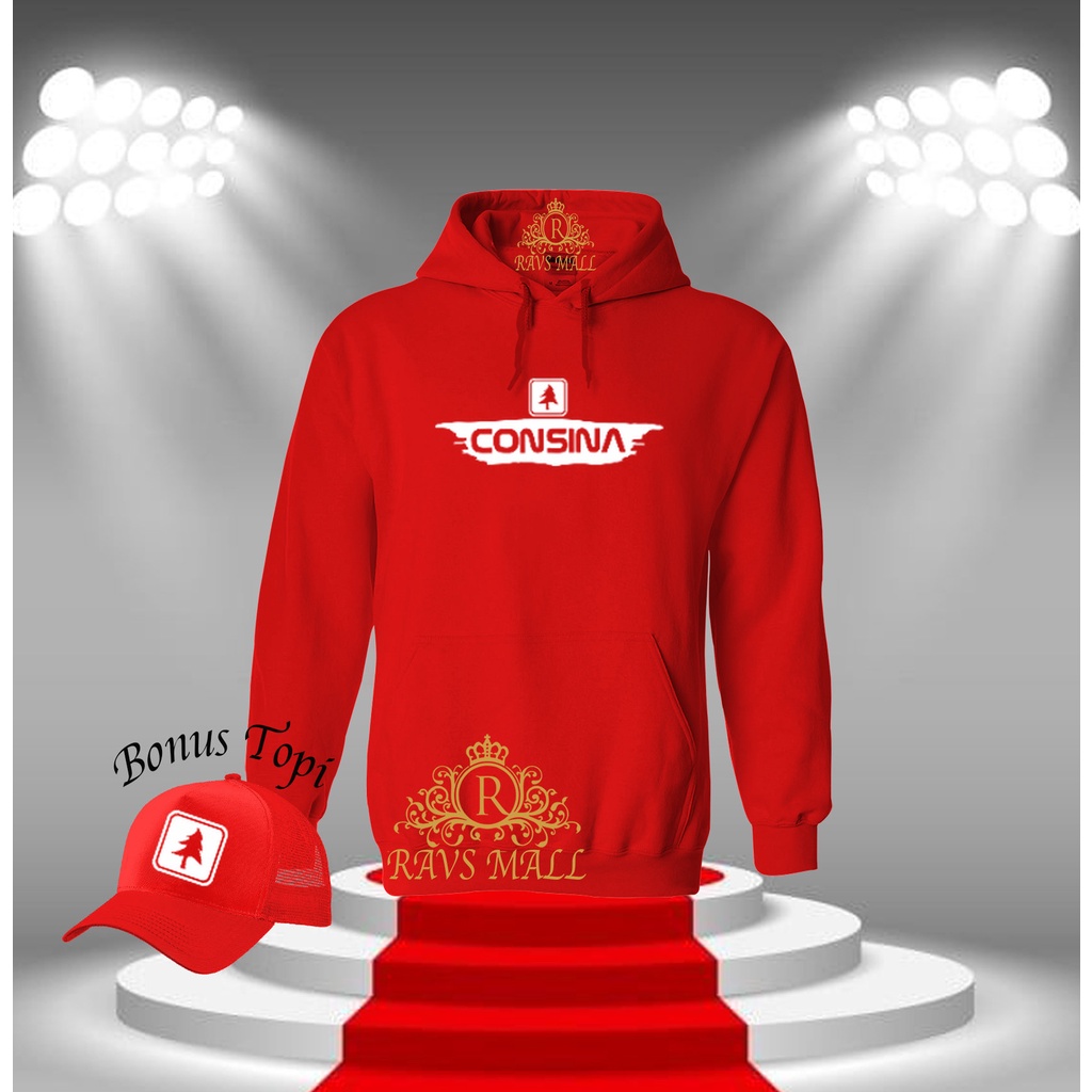 Plus Topi Sweater Hoodie Distro Consina Splash Quality Putih Premium Bahan Tebal Pria Wanita Kekinia