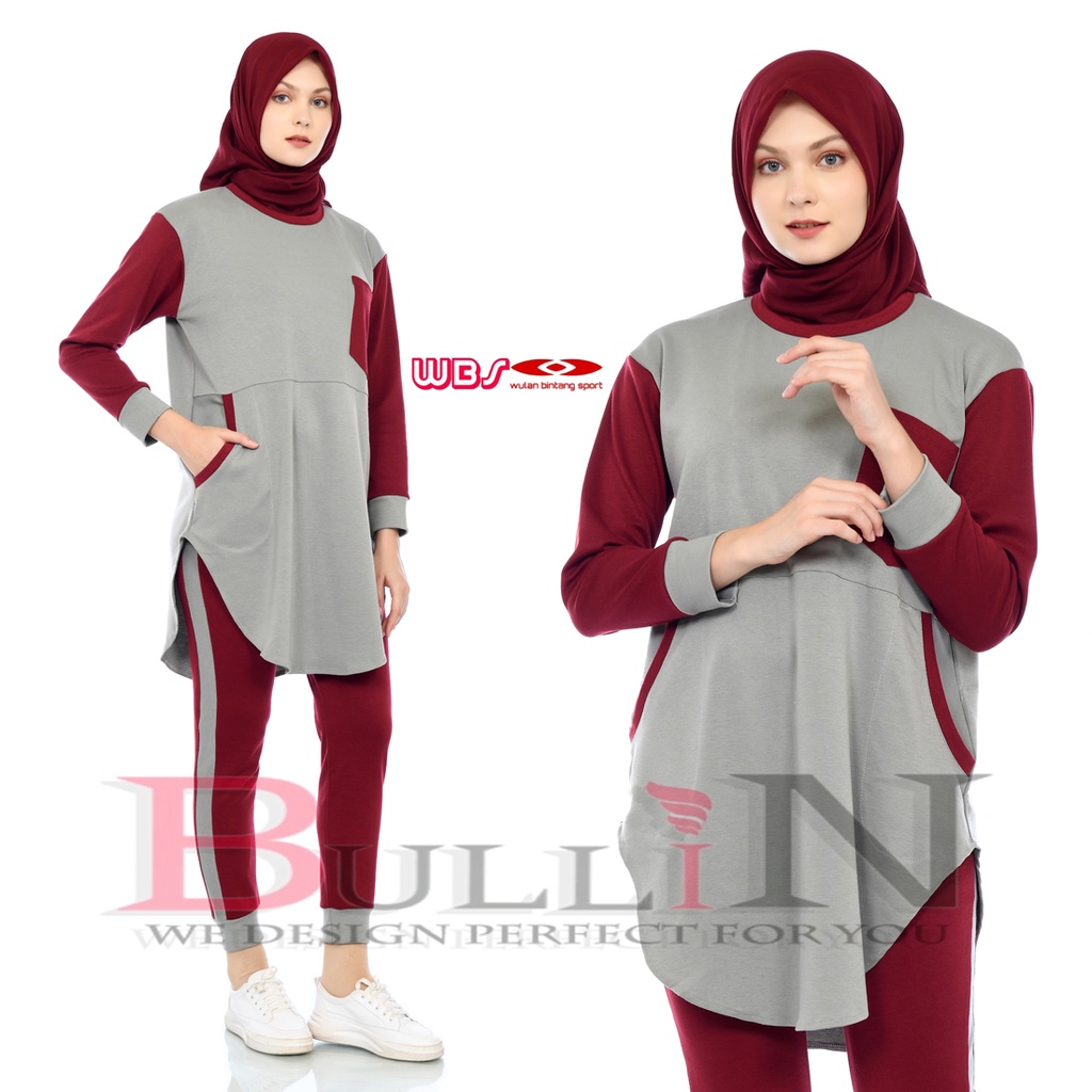 Set Tunik Tsabita Wanita / Setelan Tunik Muslim Olahraga | Bullin