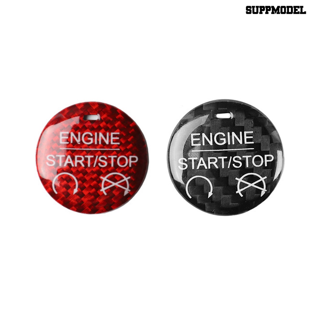 [Dekorasi] Stiker Tombol Start Berbentuk Bulat Anti Air Serat Karbon Stiker Start Mesin Mobil Decal Untuk Ford Mustang 2015-2019