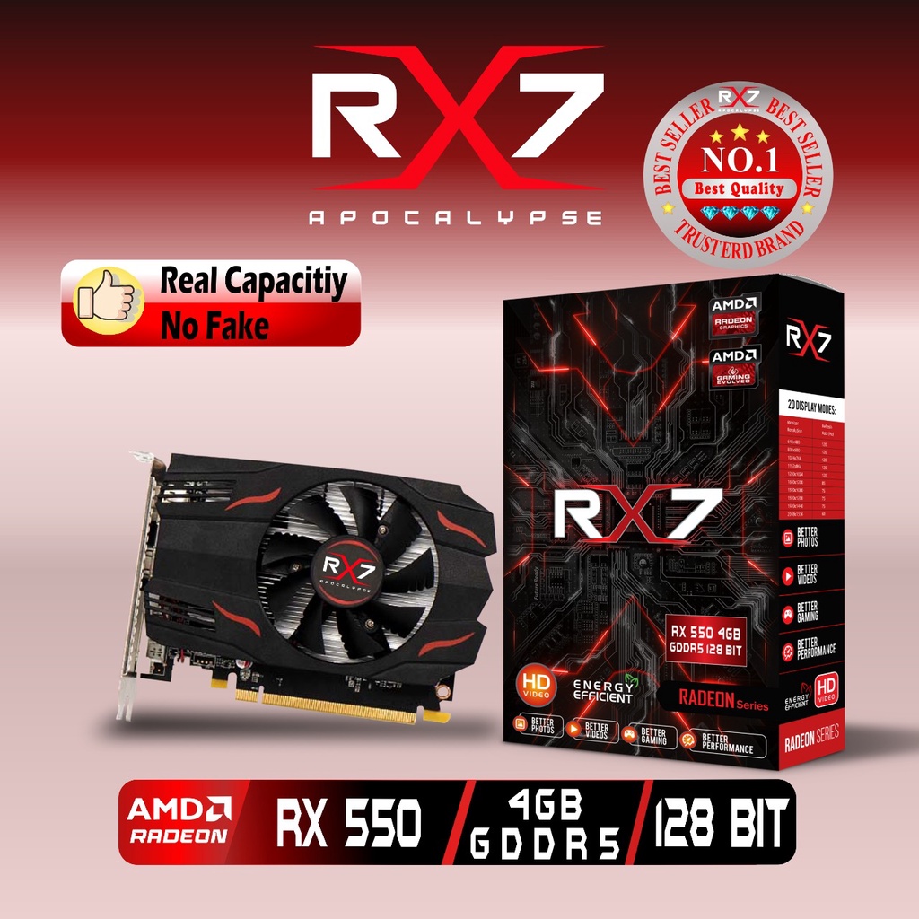 VGA RX7 RX 550 4GB GDDR5 128 BIT REAL CAPACITY RESMI