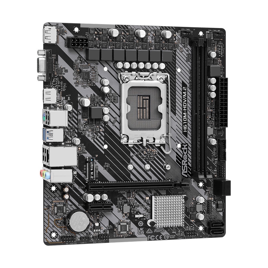 ASRock H610M-HDV/M.2 R2.0 | MOTHERBOARD INTEL H610 LGA1700 DDR4 MATX