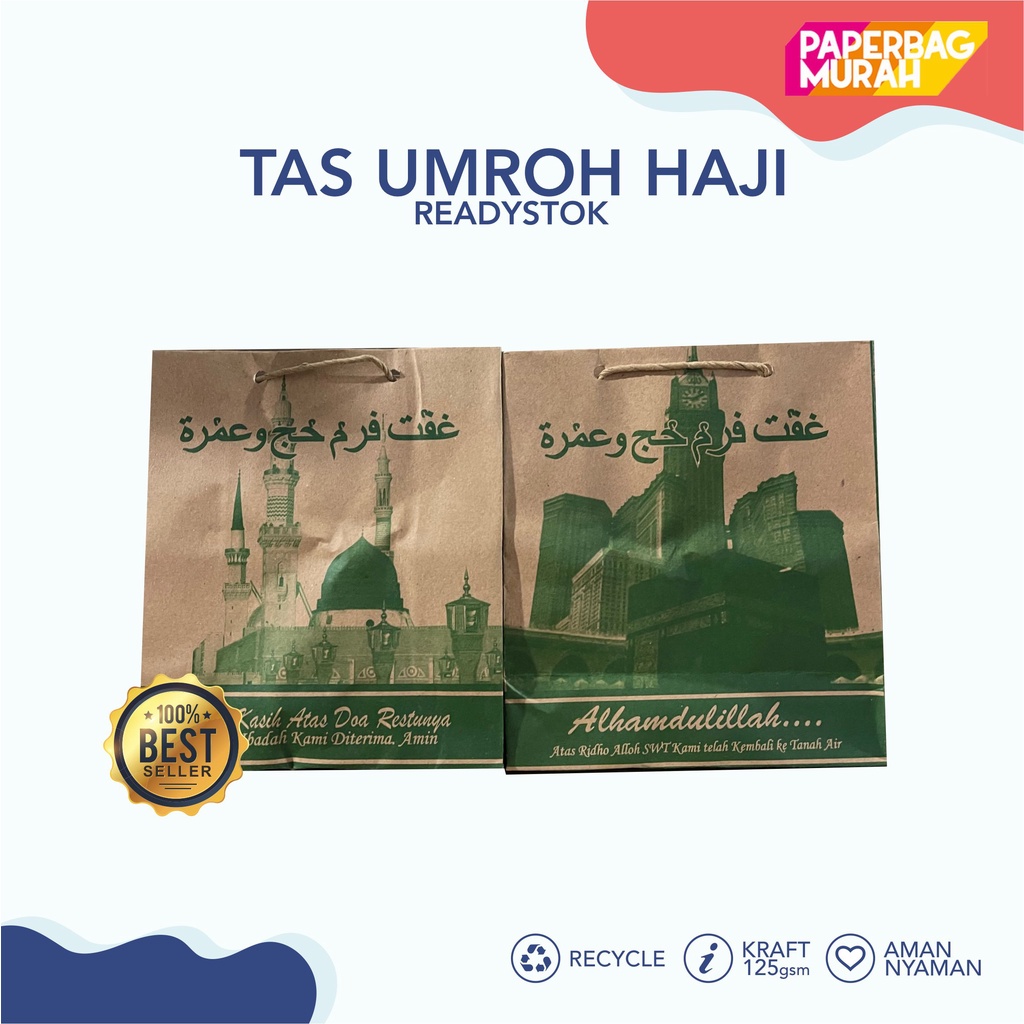 

Paper bag Tas kertas Haji (TxPxL) 28,5x12x8, 22.5x19x8