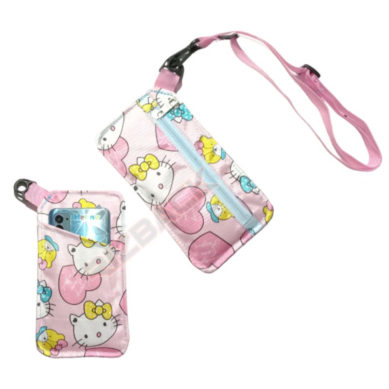 Dompet HP Wanita Gantungan Leher Tas motif mini  Wanita Hanging Wallet Phone Premium Tas HP sako nom
