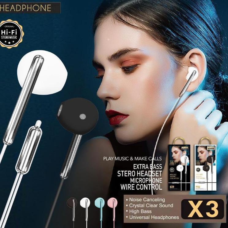 HK.11De22ᴬ ▫ Handsfree Earphone Handset VODA X3 Super Bass