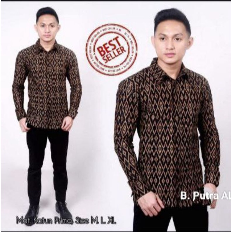 kemeja batik pria modern lengan panjang motif terbaru dan terlaris