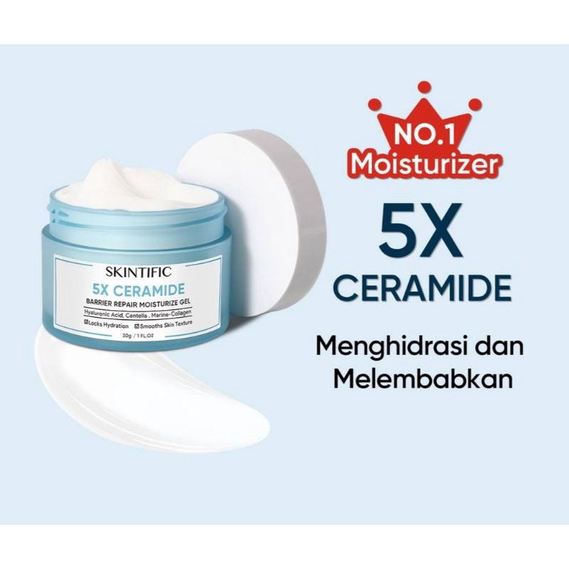 SKINTIFIC 5X Ceramide Barrier Repair Moisture Gel 30 ml ORI NEW