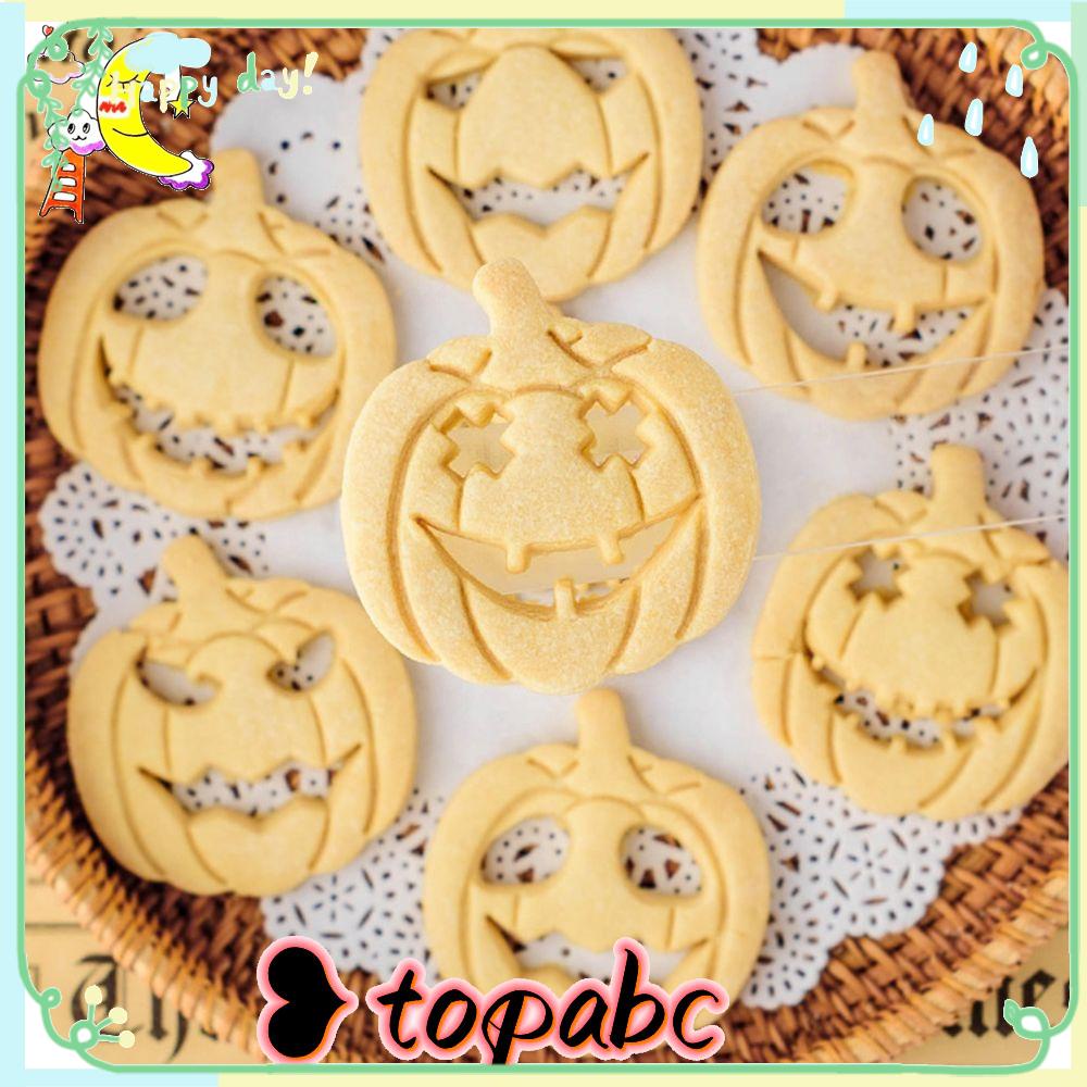 Top 9pcs/set Halloween Biskuit Cetakan Kue Alat Cap Horror Labu 3D Cookie Cutter