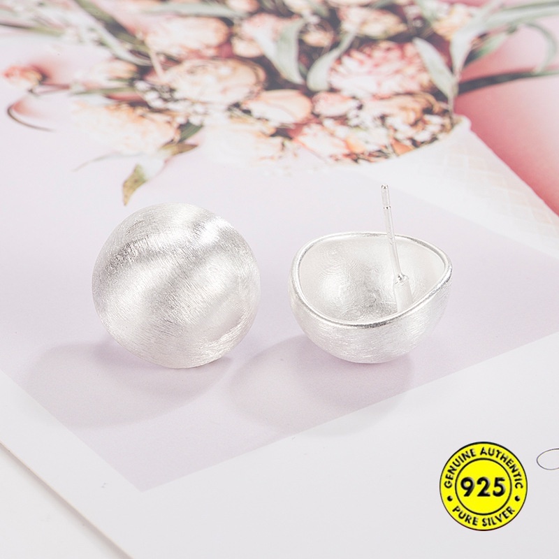 Anting Tusuk Wanita Bola Brushed Frosted U1433