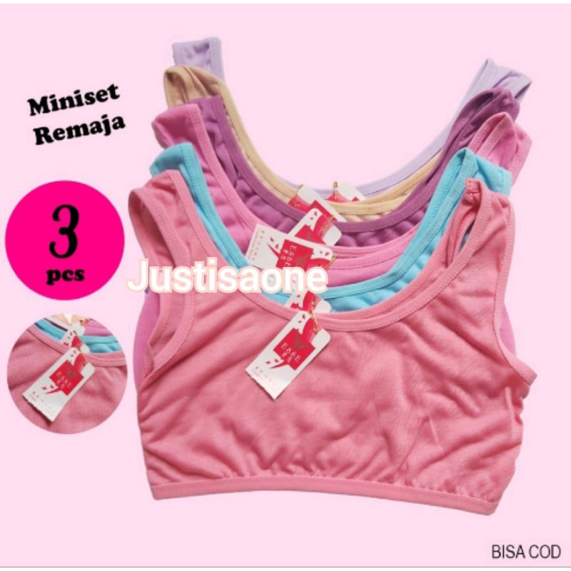 3 Pcs Miniset Remaja ESSE Bra Polos Anak Perempuan