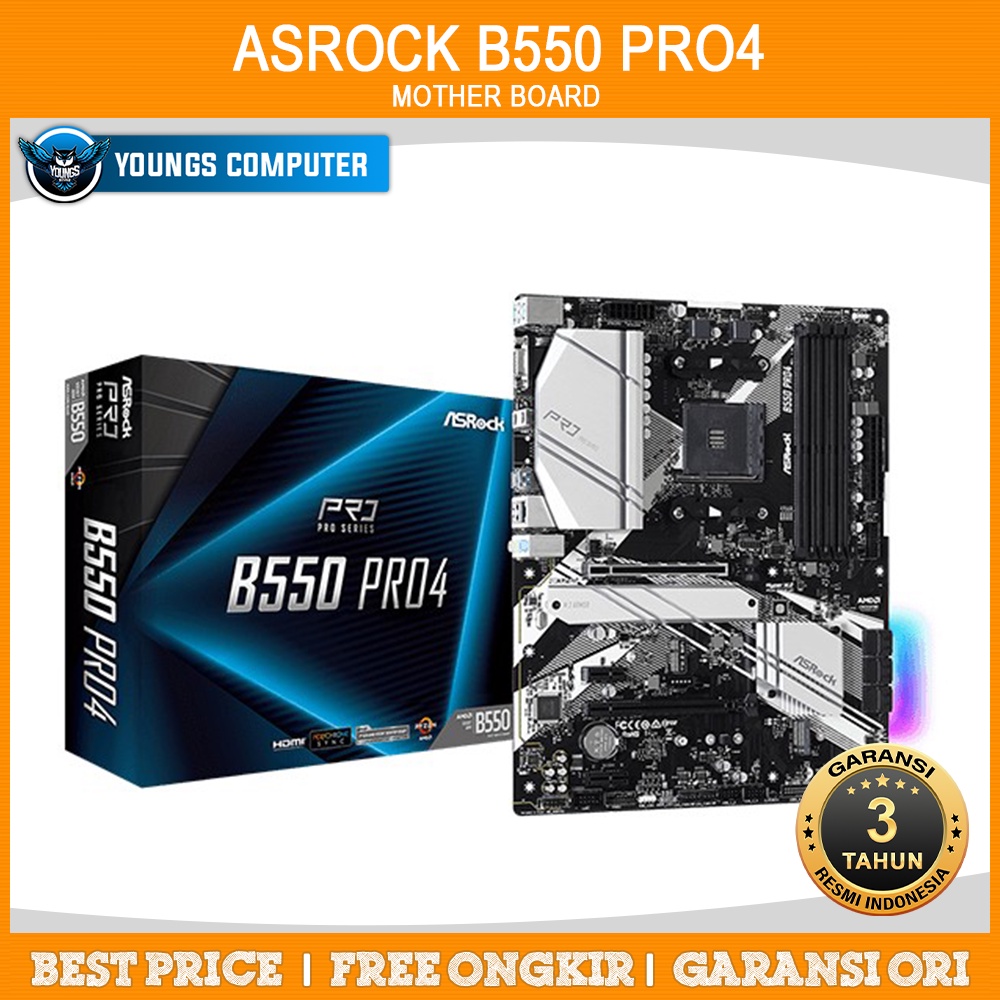 ASROCK B550 PRO4 - Motherboard AMD AM4 DDR4 ATX Mainboard PRO 4