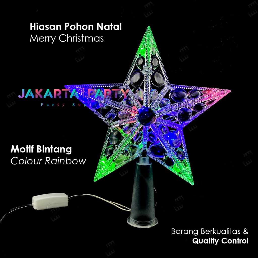 Bintang Pohon Natal LED Mix Color / Hiasan Natal Christmas Star Light