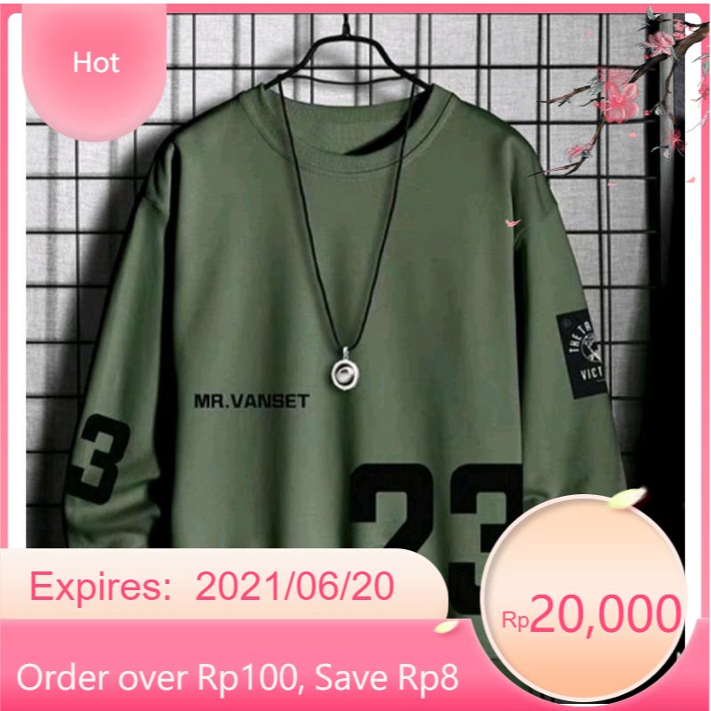 sweater crewneck lengan panjang MR.VANSET/basic pria&wanita