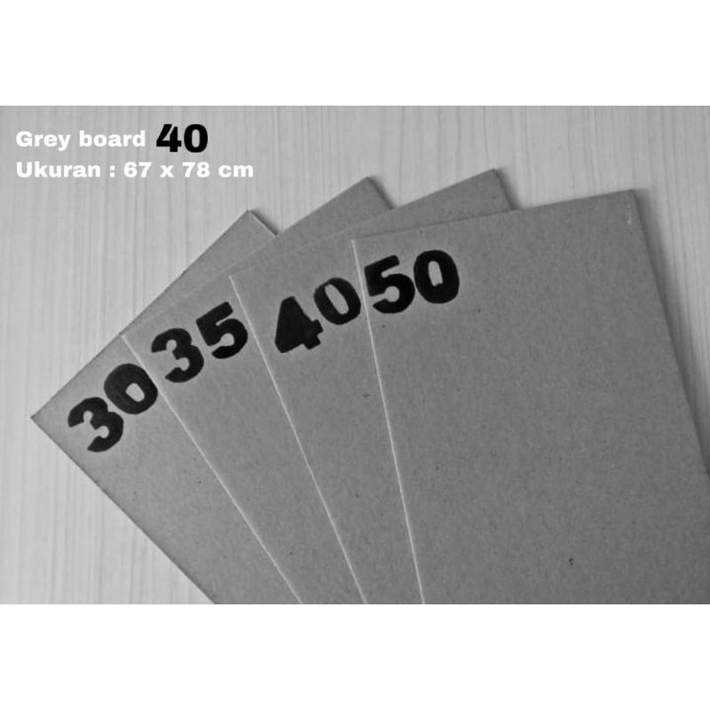 KERTAS Karton Grey Board Hard BOT ukuran Tebal : 40/Pack . Isi 40 lembar @70x80cm /lembar