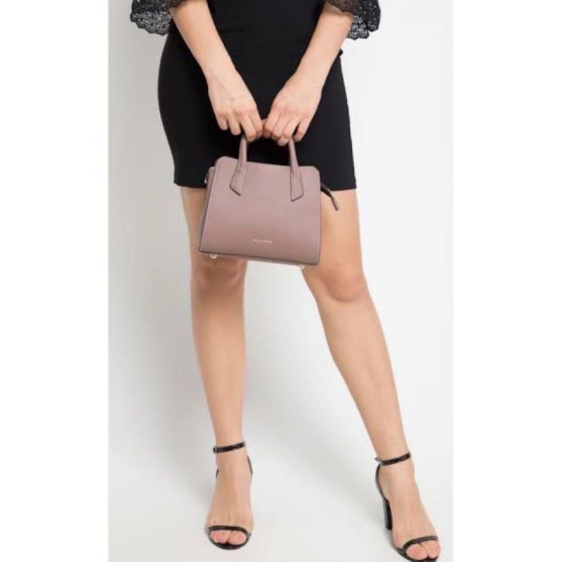 Tas hushpupies Luna satchel size M, dusty pink. ORIGINAL (baca deskrip lebih lengkap)