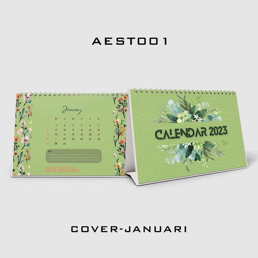 Jual Kalender Meja Tahun 2023 Flower Full Color Aesthetic l Kalender ...