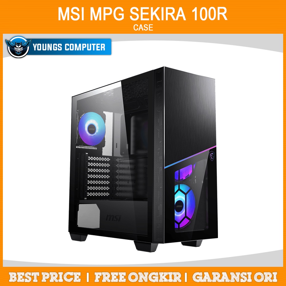 MSI MPG SEKIRA 100R E-ATX MID TOWER CASE CHASSIS CASING KOMPUTER