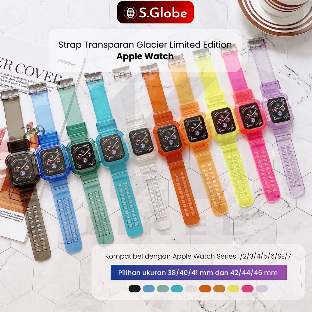 Strap Apple Watch Glacier Transparent iWatch 360° Protective TPU Band Limited Edition Breathable