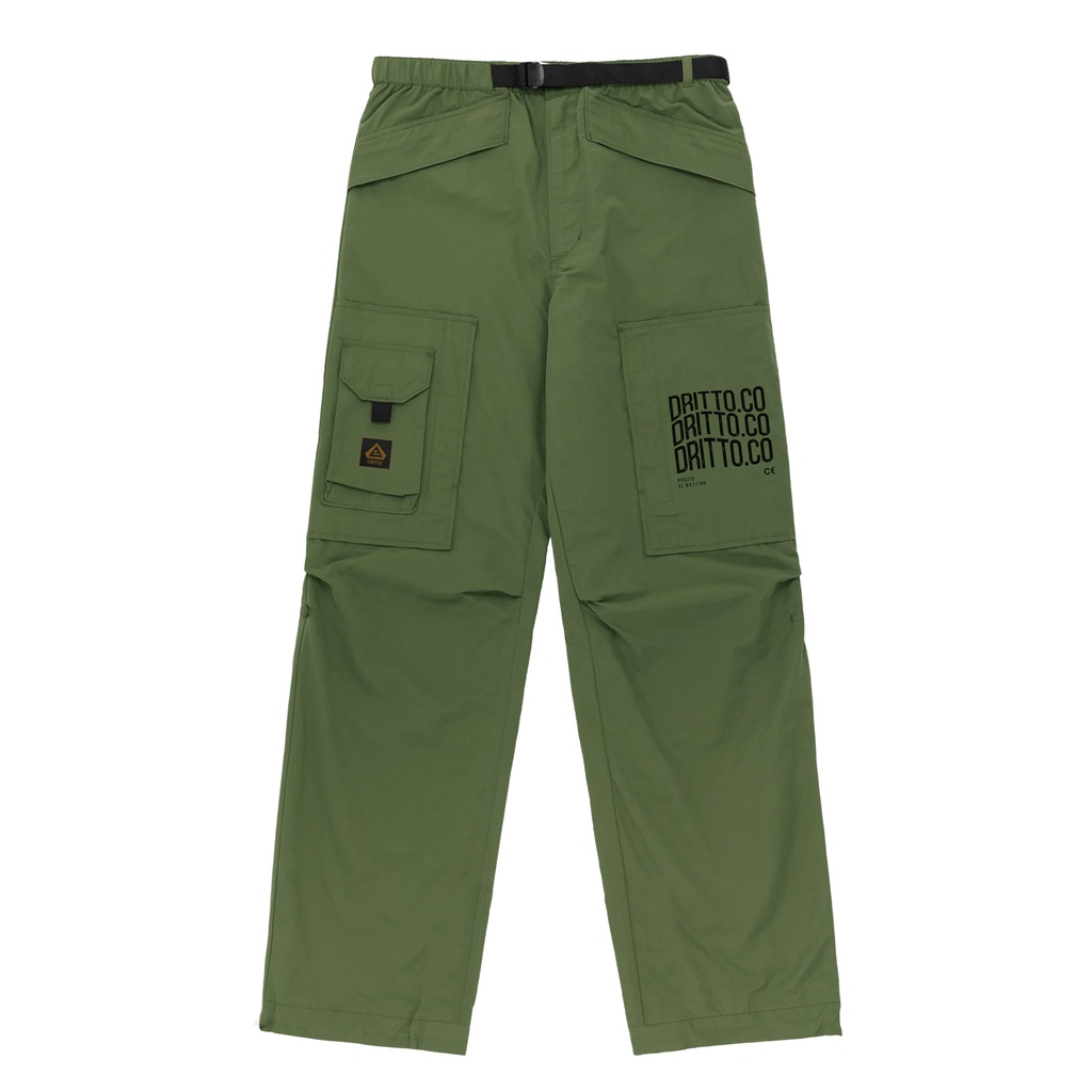 Dritto Cargo Pants - Celana Cargo Reguler Fit &quot;Bukvalno&quot; - Army