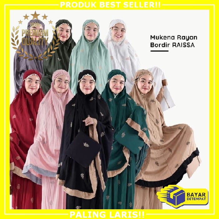 MUKENA DEWASA BORDIR DAUN / MUKENA RAYON / COD