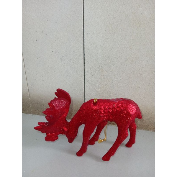 HIASAN NATAL RUSA MERAH/ XMAS DECORATION PRELOVED