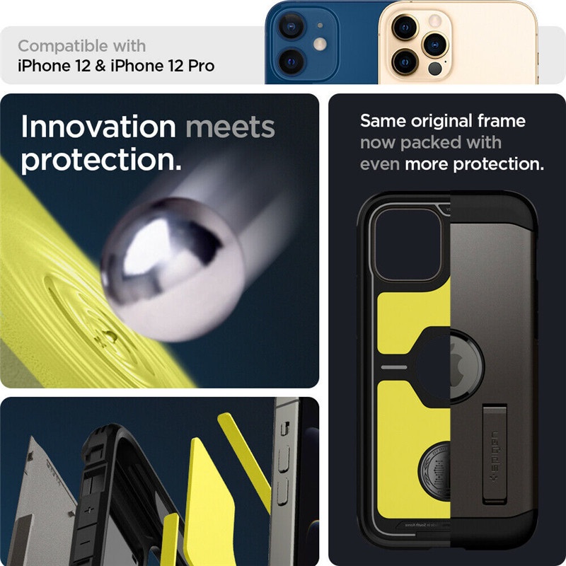 Spigen iPhone 13 Pro Max 12 Pro 12 Case Tough Armor Casing Extreme Dual-Layer Protection Dan Diperkuat Kickstand iPhone 12 Pro Max Cover